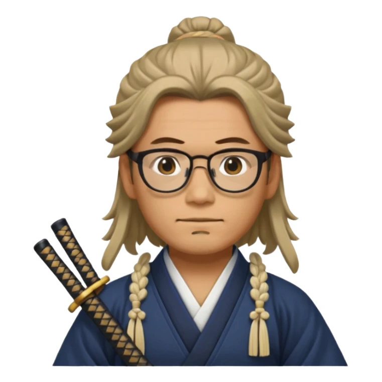 Long Haired Samurai with Glasses, Samurai with long hair tied back and glasses


 sticker