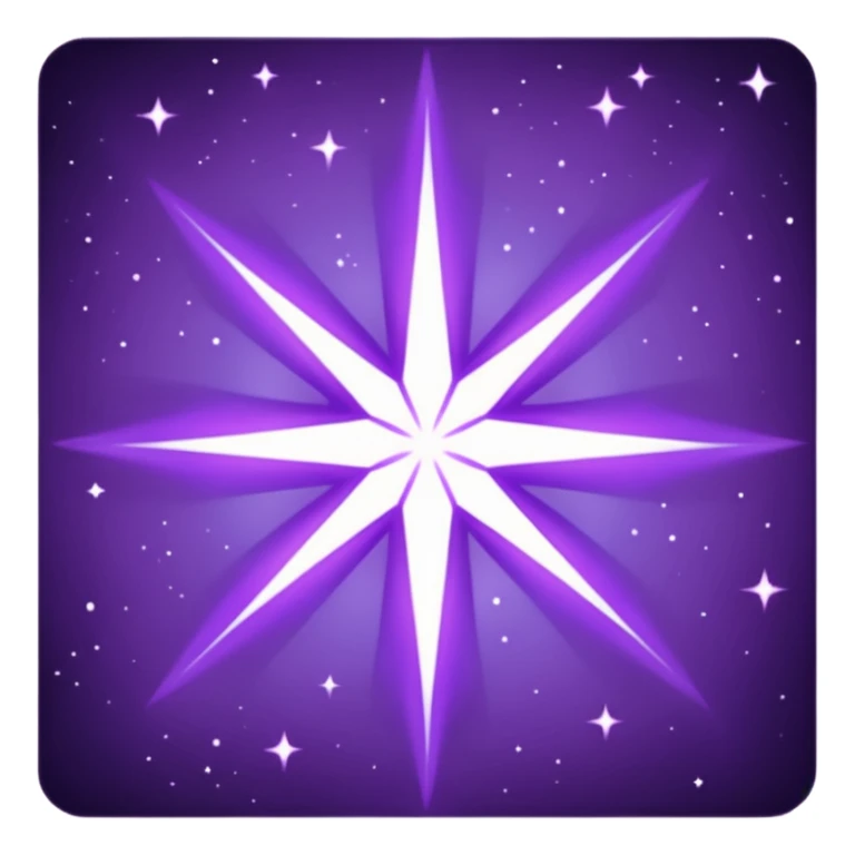 Purple void star that looks ethereal and only has four points sticker