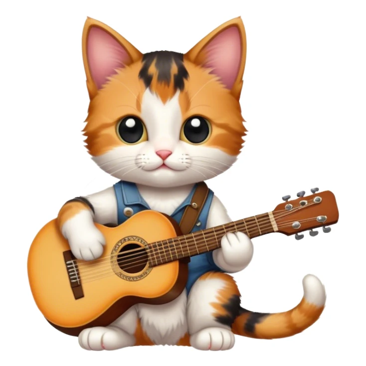 A kitten named Jacob playing guitar  sticker