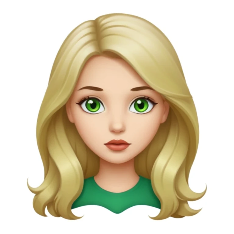Brunette/blonde mix colored long hair, green eyes, beautiful lips, beautiful girl sticker