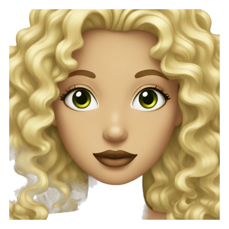 Curly blonde with green eyes and lush lips sticker