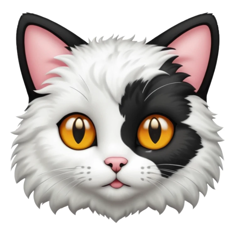 Cute cat black and white stain like a cow sticker