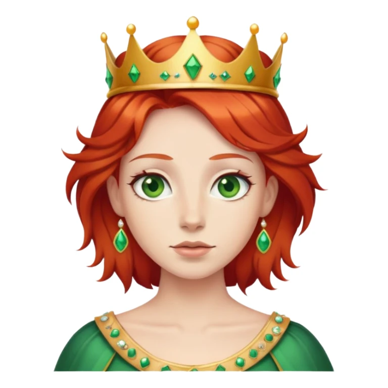 Red hair Wearing a crown green eyes sticker