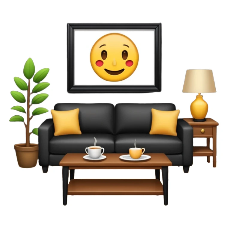 living room in ios emoji style sticker