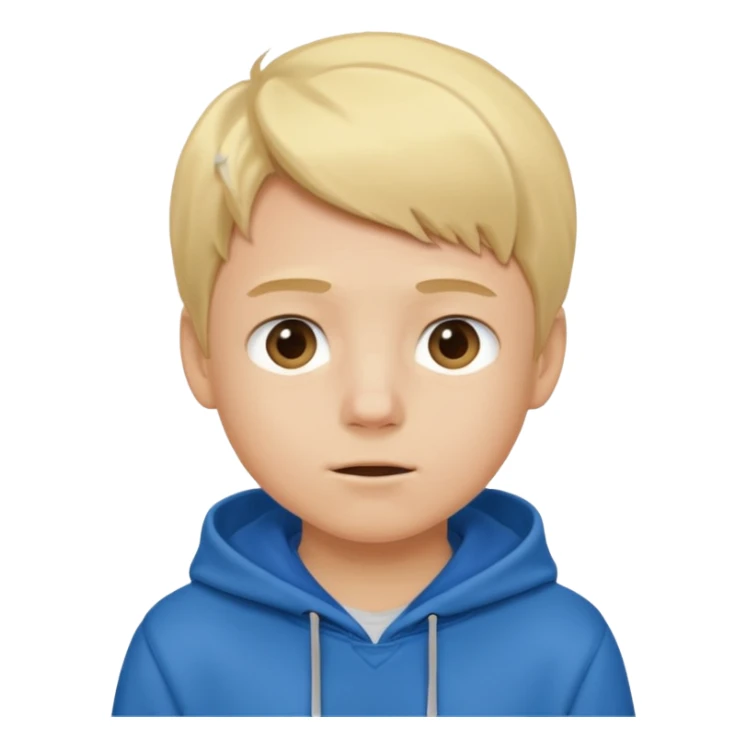 Blond boy with hoodie standing up sticker