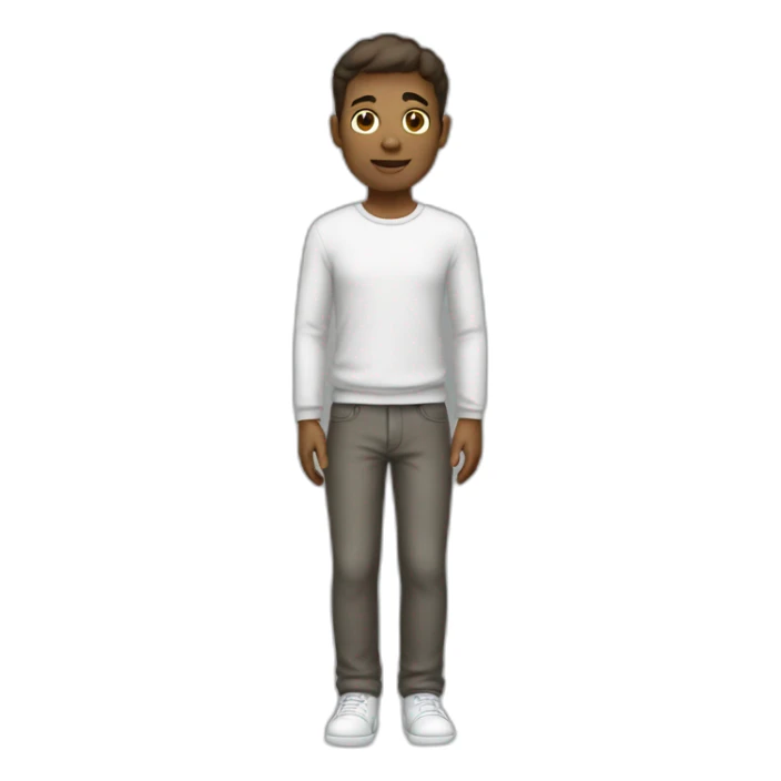 A white adult boy with full body sticker