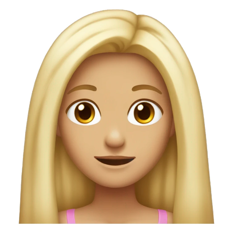blushing girl long blonde hair tan  sticker