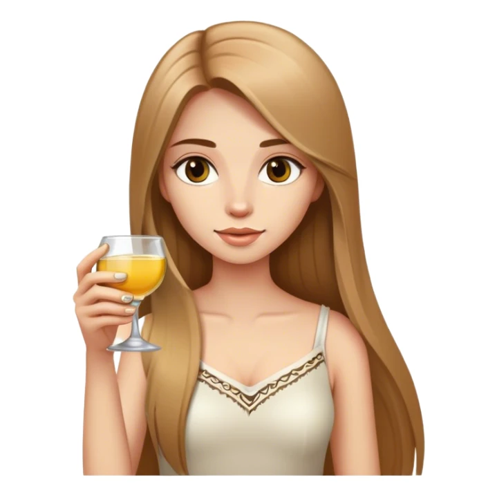 girl long light brown straight hair holding tequila sticker