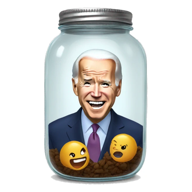 joe biden trapped in a jar  sticker