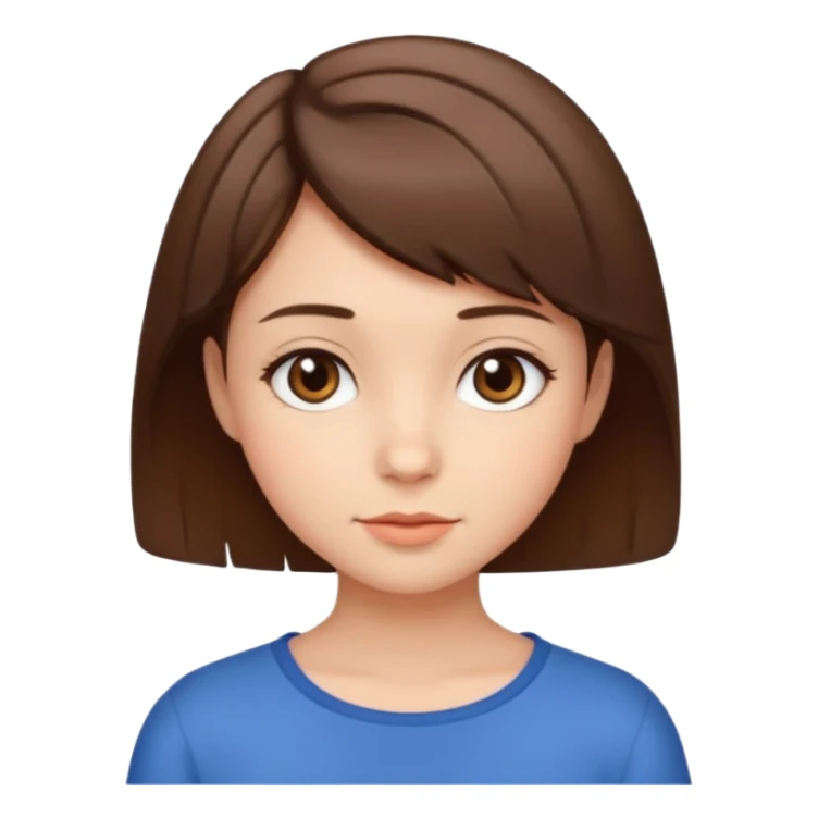 Cute girl with short brown hair sticker