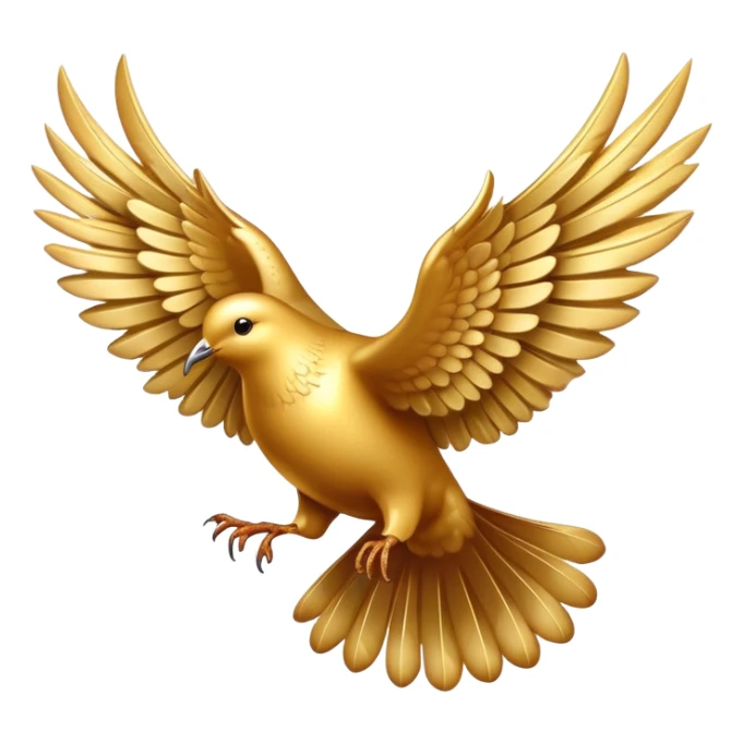 majestic golden dove with gold shimmering wings sticker