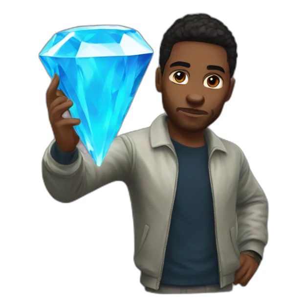 gta character holding blue diamond sticker