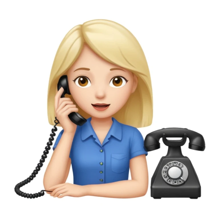 girl talking on telephone in her room sticker