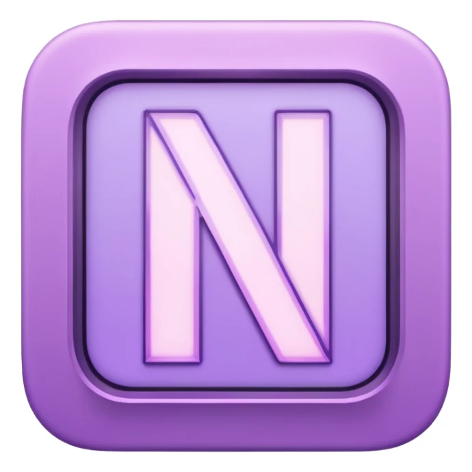 Netflix aesthetic "N" logo in pastel purple with illuminated outline sticker