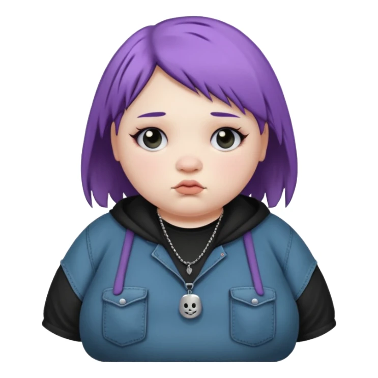 Emo fat girl wearing baggy grunge outfit sticker