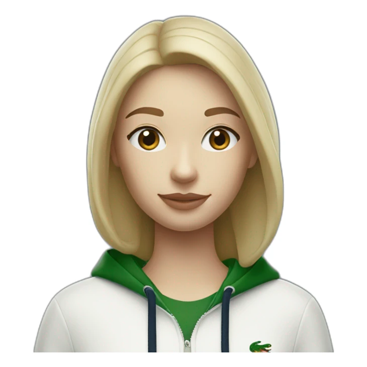 Lacoste bag girl with black lacoste hoodie sticker