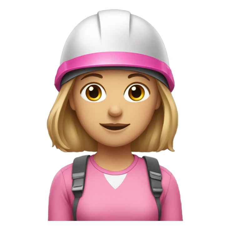 girl wearing a helmet with pink shirt sticker