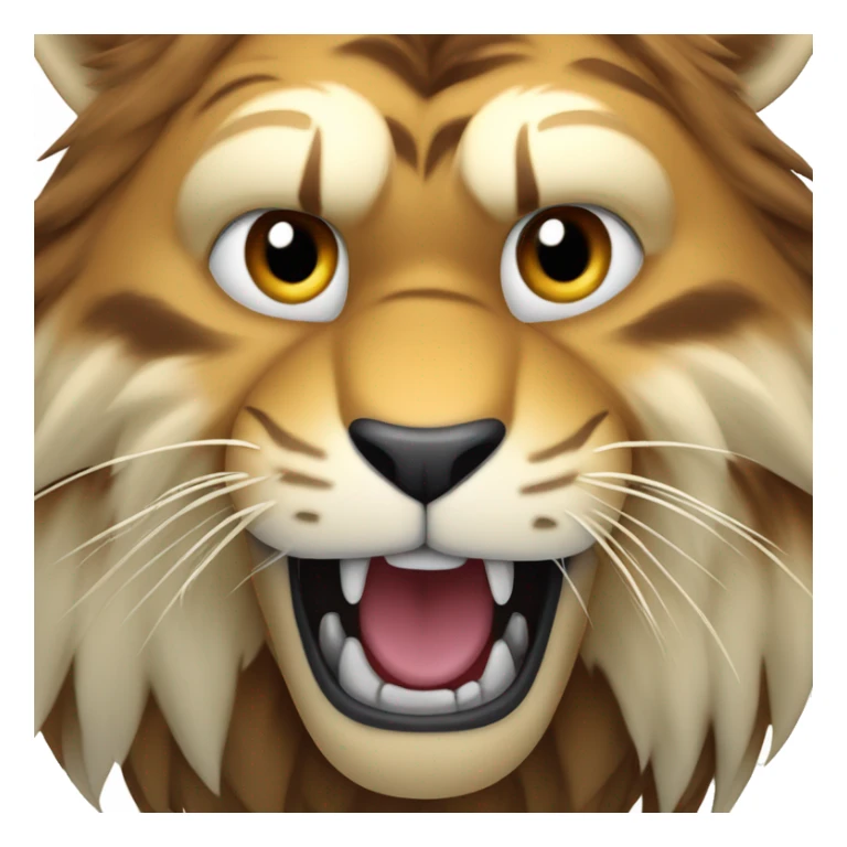 Sabertooth tiger with brown fur and gigantic fangs sticker