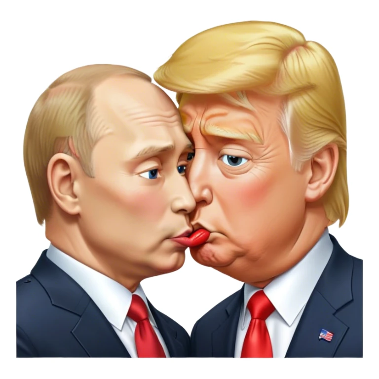 putin giving a k*i*s*sing to trump sticker