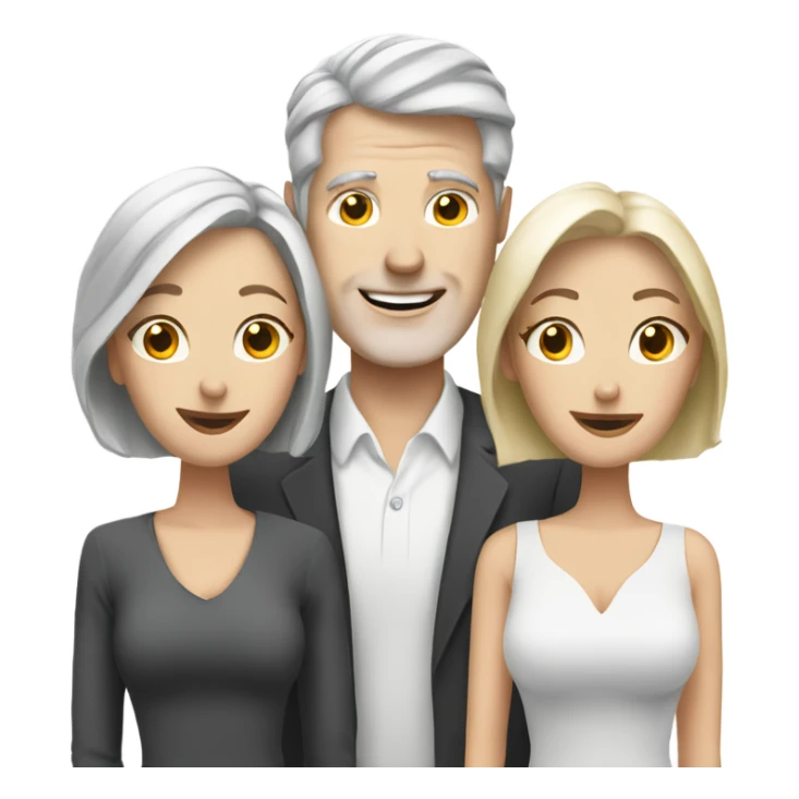 White man with grey hair with two white blonde wives sticker