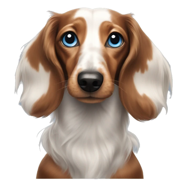 Long haired dachshund harlequin blue eyes sticker