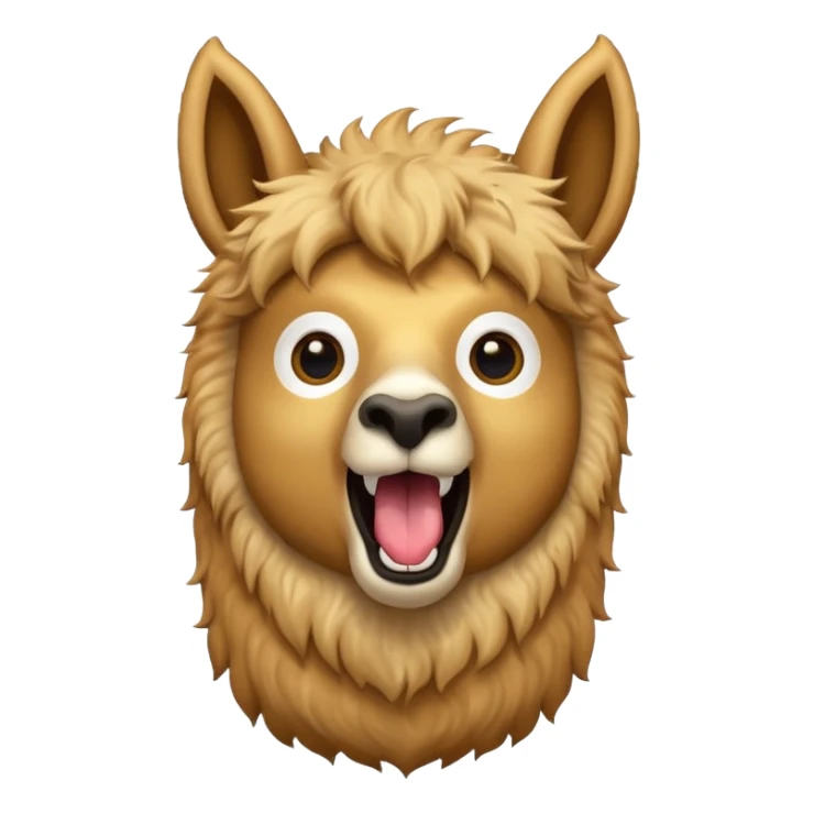 golden llama head screaming "RAID" with it in a chat bubble sticker
