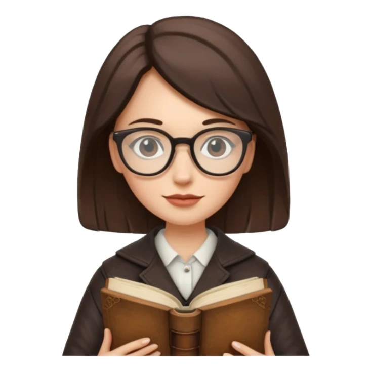 Book Collector — woman + old tome + glasses sticker