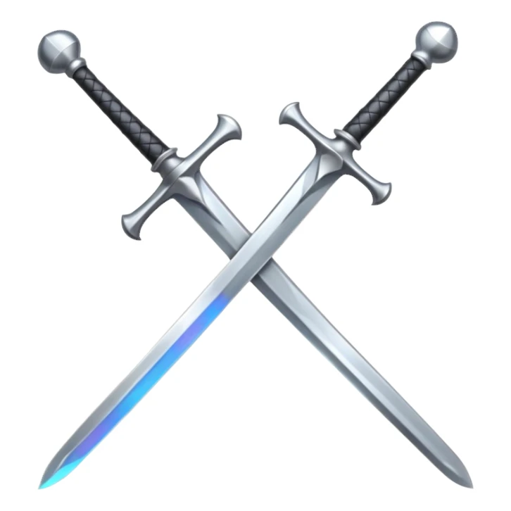 Silver knight sword — clean blade, cross guard sticker