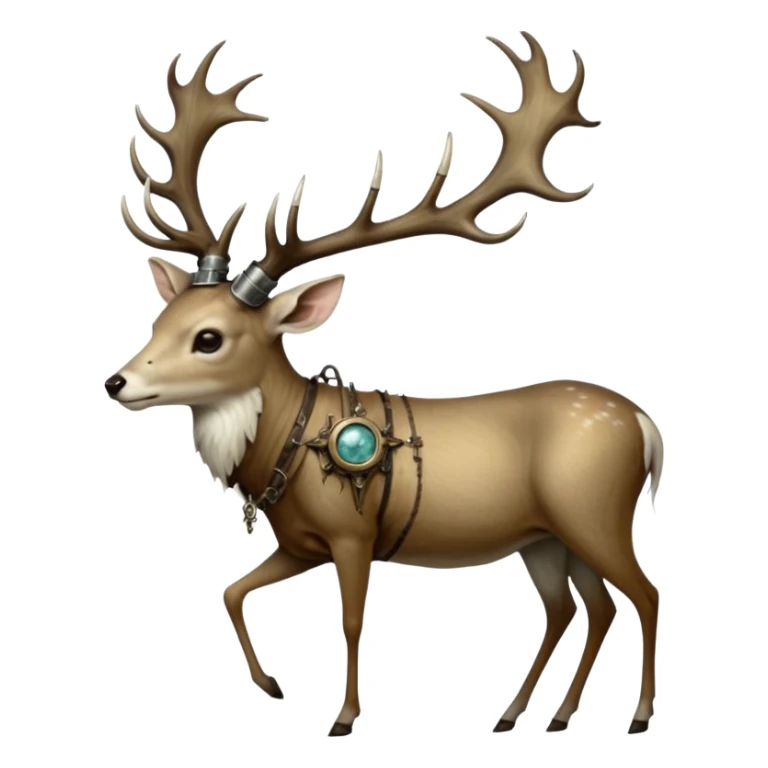 cinematic steam-punk -  hieronymus bosch phantasmagoric mutated creatures - hybrids of human-deer hybrids sticker