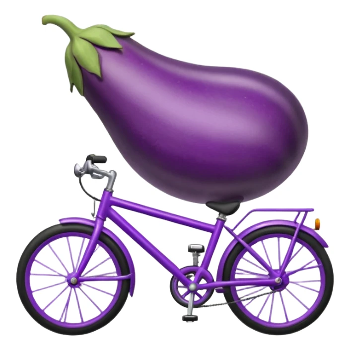 An eggplant riding a bike sticker