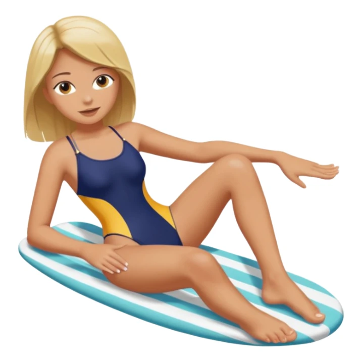 Draw a girl in a swimsuit who shows her foot sticker