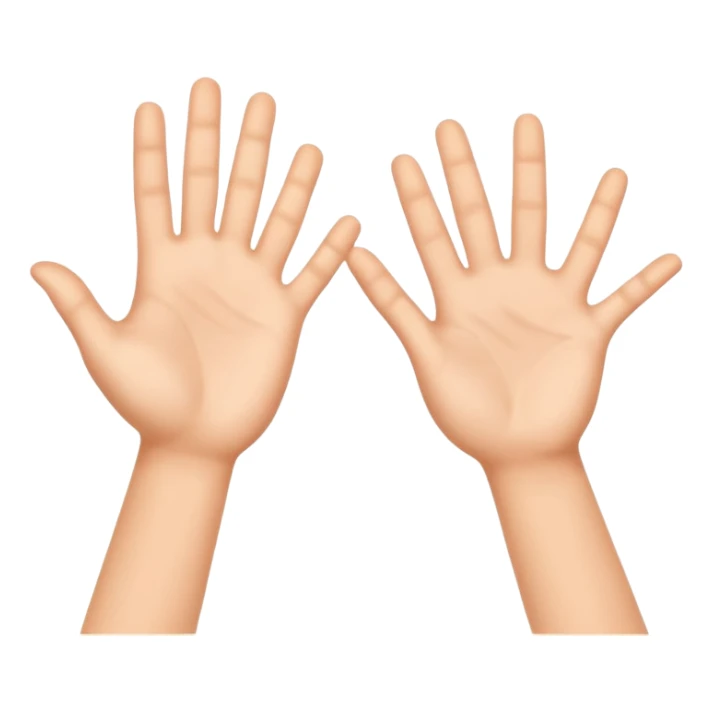 Two hands giving jazz-hands motion, maybe with little sparkles. sticker