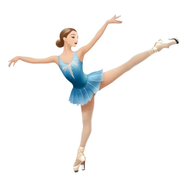 An icon featuring a graceful figure skater performing a flawless routine on an ice rink. The background shows a grand arena, Madison Square Garden, filled with spectators. Snowflakes and spotlights add to the elegance and beauty of the performance. Transparent background. sticker
