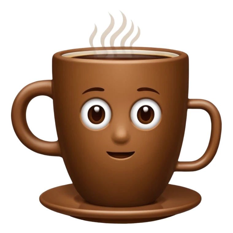 plain Coffee without Saucer, Brown Cup, no saucer. sticker