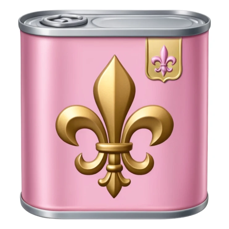 pink can of SPAM with Fleur de lis sticker