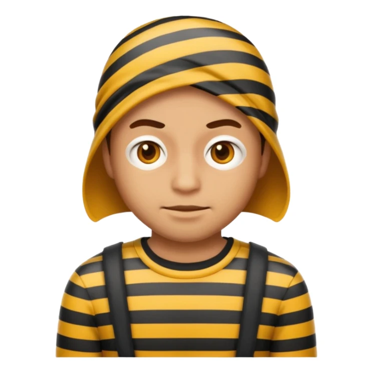 A theif robber emoji,Stripped shirt. sticker