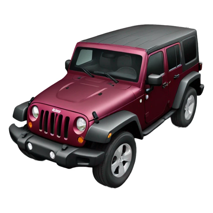 4 door jeep wrangler burgandy facing me sticker