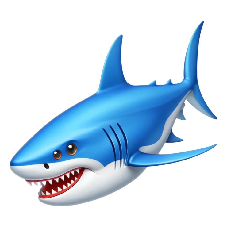 Tiburón con zapatillas deportivas azules sticker