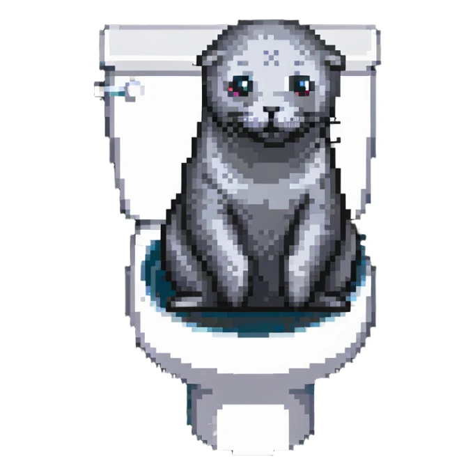 seal sitting on a toilet sticker