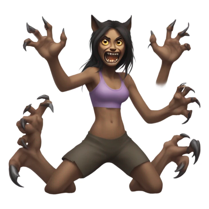a woman turning into a werewolf sticker