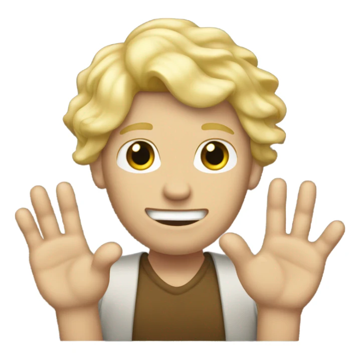 white guy with blonde hair and saucy fingers sticker
