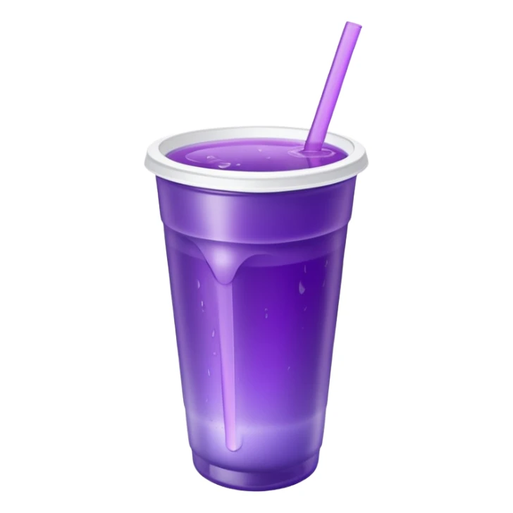  styro cup with purple juice inside visible from the top only sticker