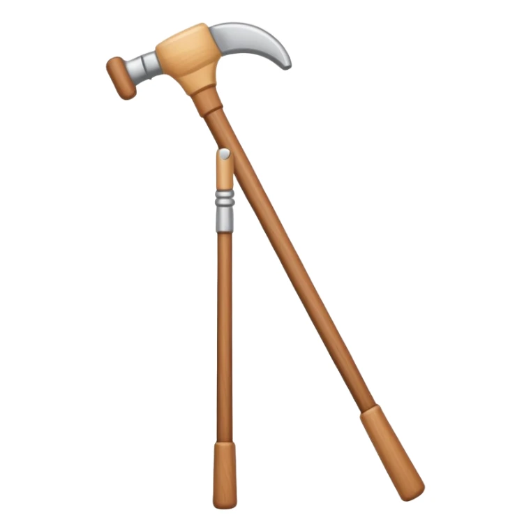 Crutch, cartoon illustration, with clean lines, no face on objects, white background sticker