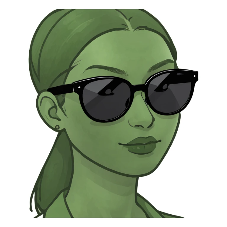 Girl with sunglasses holding money  sticker