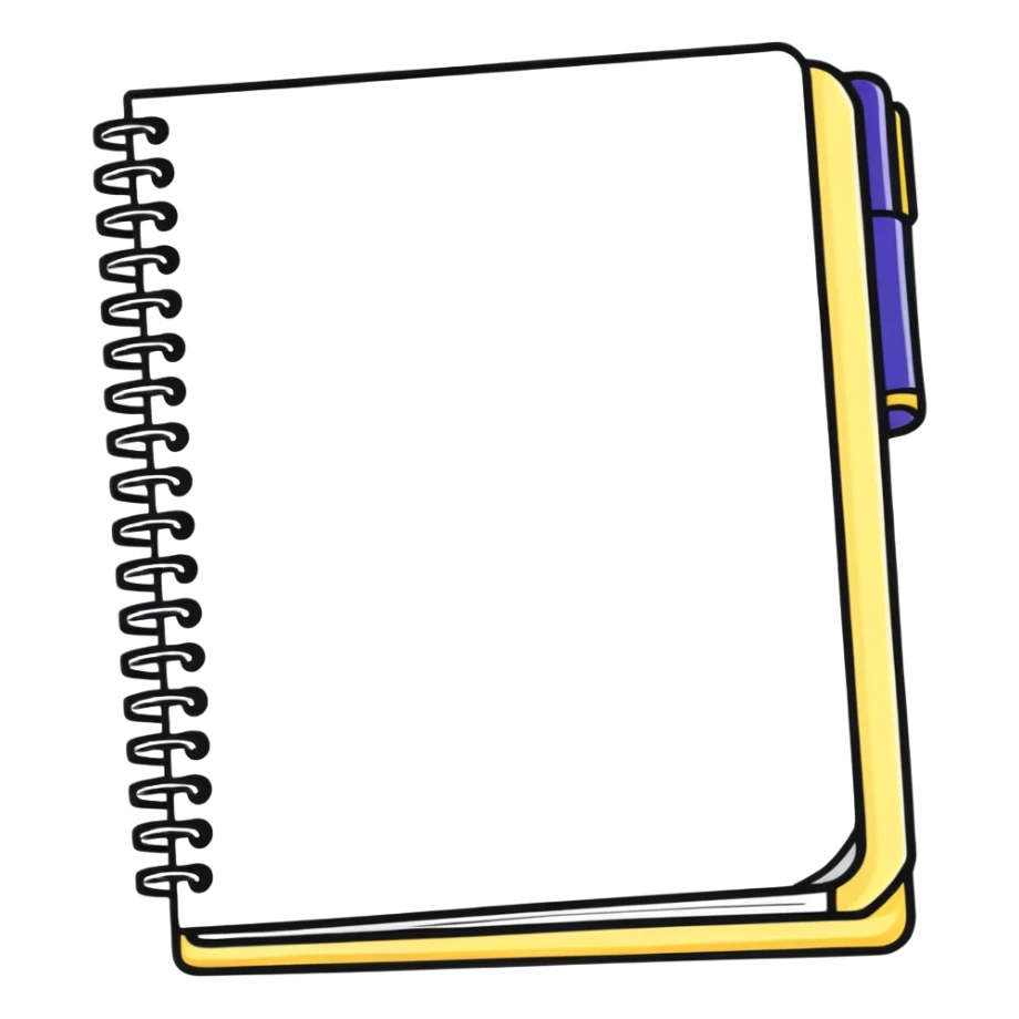 spiral notebook with MAKAR branding sticker