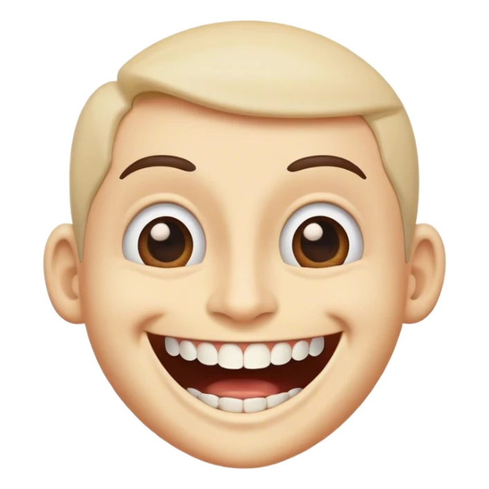 a face so happy eyes almost rolled in the back of their head exaggerated with the big grin showing teeth sticker