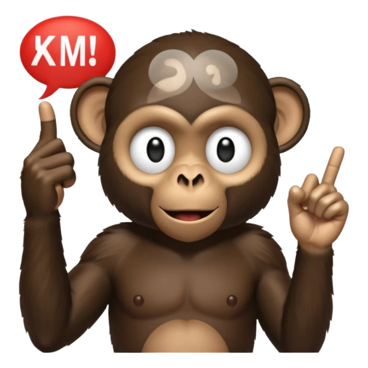 black monkey holding the middlefinge with a speech bubble saying "komm apex du penis" sticker