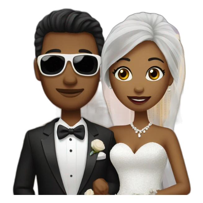 bride and groom in Vegas sticker