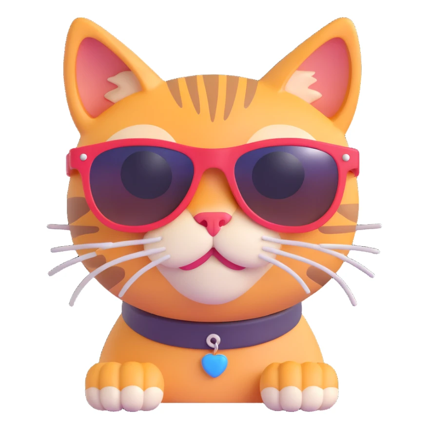 a cat wearing sunglasses sticker