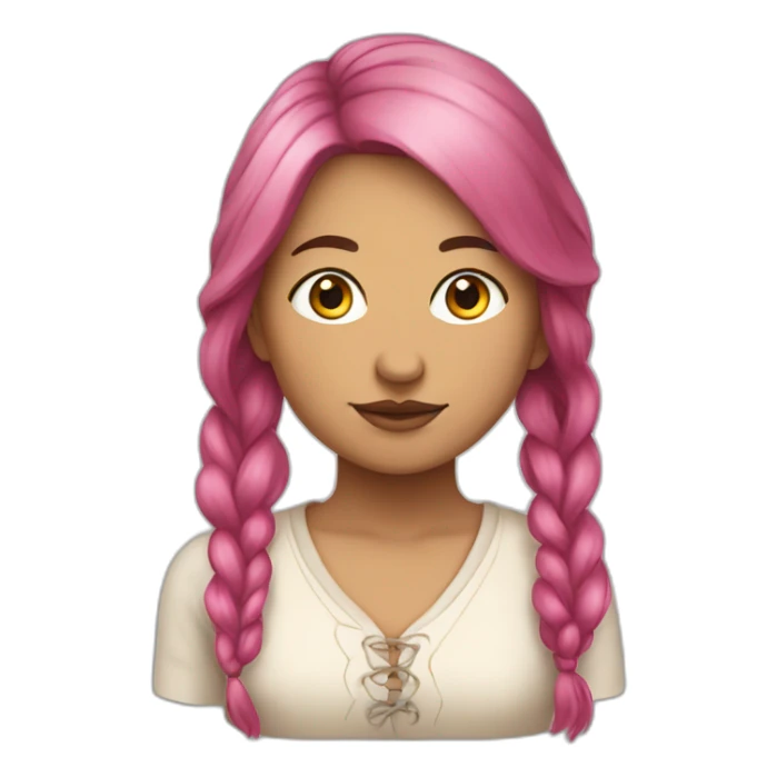 Métis woman with long and pink hair  sticker